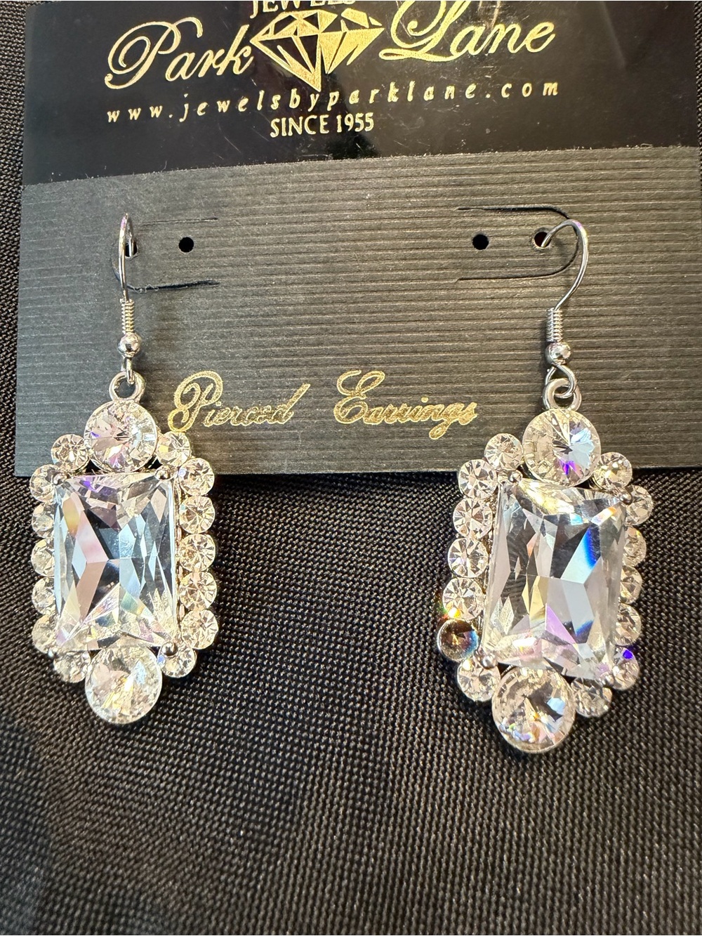 Park Lane Crystal Statement Drop Earrings NWT Silver Rhinestone CT